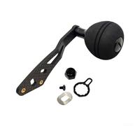 Mango de carrete de pesca para carrete de tambor de fundición Daiwa de fibra de carbono de un solo brazo con perillas EVA rodamientos duales 92.5 mm de longitud plata (tipo mano izquierda negro)