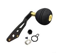 Mango de carrete de pesca para carrete de tambor de fundición Daiwa de fibra de carbono de un solo brazo con perillas EVA rodamientos duales 92.5 mm de longitud plata (tipo mano derecha, oro claro)