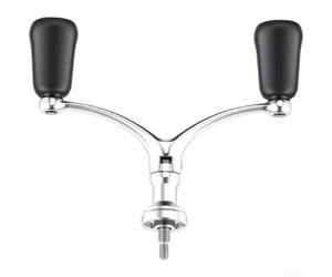 Mango de carrete de pesca plegable hecho de aleación fuerte con agarre suave ergonómico compatible con la mayoría de los modelos de carretes 500 a 4000 para pesca al aire libre, color negro (C)