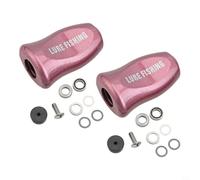 Mango de carrete para Daiwa para SLP Works Tatula para zillion Fuego - Piezas de repuesto de ABS ligeras con juntas - Forma redonda cómoda para pesca todo el día 32,9 x 20,5 mm (rosa, 2 piezas)