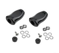 Mango de carrete para Daiwa para SLP Works Tatula para zillion Fuego - Piezas de repuesto de ABS ligeras con juntas - Forma redonda cómoda para pesca todo el día 32,9 x 20,5 mm (negro, 2 piezas)