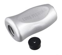 Mango de carrete para Daiwa para SLP Works Tatula para zillion Fuego - Piezas de repuesto ligeras de ABS con juntas - Forma redonda cómoda para pesca todo el día 32,9 x 20,5 mm (plata 1 unidad)