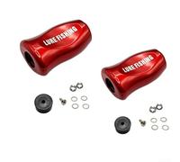 Mango de carrete para Daiwa para SLP Works Tatula para zillion Fuego - Piezas de repuesto ligeras de ABS con juntas - Forma redonda cómoda para pesca todo el día 32,9 x 20,5 mm (rojo, 2 piezas)