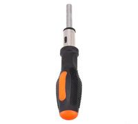 Mango de destornillador de trinquete con soporte magnético para brocas, funda de extensión de cambio rápido para brocas de 6,35 mm, herramienta de agarre ergonómico para tareas de conducción de alto