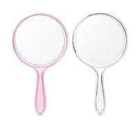 Mango de doble cara Espejo Lupa 1X/2X Cosméticos Espejo Redondo Adecuado para Señoras Maquillaje Diario 2pcs