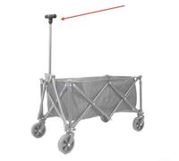 Mango de empuje para carrito de campamento: mango plegable de 13 x 5,5 cm para equipaje, carga y equipo al aire libre, agarre de plástico resistente compatible con la mayoría de los carritos