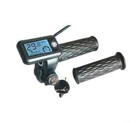 Mango de gas para bicicleta eléctrica con pantalla LCD, 36/48/60/72 V, mango giratorio, material ABS, sensor Hall, cable de 170 cm, conector de 6 pines para conversión de bicicleta eléctrica (A)