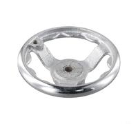 Mango de hierro fundido de 3 radios con rueda para torno para equipos de perforación de fresado CNC, maquinaria industrial, piezas de automatización, plata (5 pulgadas)