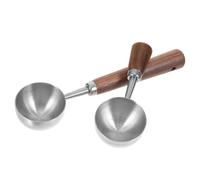Mango de Madera Cuchara Medidora de Café 2 Piezas | Estilo Vintage, Reduce Derrames al Servir, para Tarros Profundos, Harina, Fórmula Infantil y Proteína