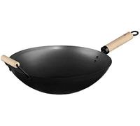 Secret de Gourmet Wok 76549 de acero con mango de madera, negro, 35 cm