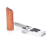 Mango de madera para cámara GR4, base ligera de aluminio CNC con montaje arca-swiss, almohadillas de goma que absorben los golpes, fácil acceso, accesorio de cámara mecanizado CNC (plateado)