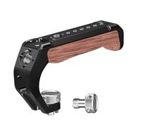 Mango de madera para cámara réflex digital, mango superior de metal para estabilización de jaula de cámara con agujeros roscados de 1/4 pulgadas y 3/8 pulgadas