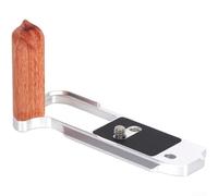 Mango de madera para cámara Sony RX1R3, base de aleación de aluminio ligera con diseño ergonómico, accesorio de montaje de tornillo con almohadillas de goma para protección contra golpes, plateado