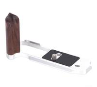 Mango de madera para cámara Sony RX1R3 RXM3 con base de aluminio mecanizado CNC e interfaz de goma protectora (plateado)