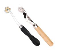 Mango de Madera Rueda de Trazado para 2 Piezas Patrones de Costura | Herramienta de Marcado para Telas, Diseño Robusto y Ergonómico, Color Negro, Uso Profesional