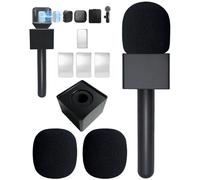 Mango de micrófono, soporte de micrófono para micrófono inalámbrico Rode GO/Hollyland Lark/Lavalier, soporte magnético universal para micrófono, soporte de micrófono con 3 filtros pop para vlogging