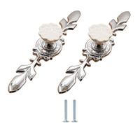 Mango De Muebles De Cerámica 2 Tiradores De Aleación De Zinc Para Armario Color Blanco Para Cajón Zapatero Puerta De Armario Tamaño Grande Color Magnolia