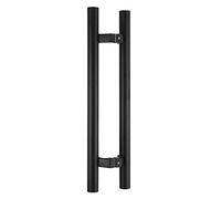 Mango de puerta deslizante ajustable, Tirador de puerta Granero acero inoxidable, puertas correderas, tamaños múltiples multicolores for interiores y exteriores(Black,50cm/19.7in)