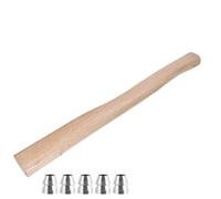 Mango de Repuesto de Madera con Cuñas de Acero | Absorción de Impactos y Agarre Antideslizante, Acabado Beige Liso, para Leñadores y Carpinteros