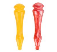 Mango de sello de 2 PCS Reemplazo de reemplazo brillante Mango de sello de sellado de cera de resina universal para proyectos de bricolaje Amarillo rojo
