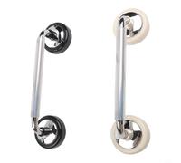 Mango de ventosa para puertas de vidrio, ducha y armarios, paquete de 2 empuñaduras de diamante grandes con fuerte adherencia, tirador de ABS sin taladrar para refrigerador y baño, transparente (negro
