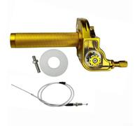 Mango del acelerador de motocicleta 7/8 pulgadas cubierta de aluminio con cable para un mejor rendimiento todoterreno, negro (dorado)