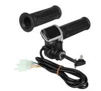 Mango del acelerador para scooters eléctricos de 36 V y 48 V con pantalla LCD integrada que muestra el estado de la batería y función de bloqueo de llave mecánica (36 V, negro)