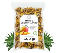 Mango Deshidratado Sin Azucar 300 g - Mango Seco Cortado en Dados - Fruta Deshidratada - Snacks Saludables - Ideal para Reposteria - Sin Azucar Añadido, Sin Gluten (300 gr, Mango)