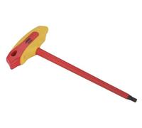 Mango en T aislada 6mm, con alta resistencia y aislamiento, ideal para trabajos eléctricos y mantenimiento profesional.