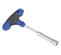 Mango en T con vaso hexagonal, largo 13 mm, ideal para conexiones precisas en aplicaciones de plomería y mecánica.