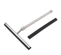 Mango extensible Ventana de acero inoxidable Cepillo de limpiaparabrisas de vidrieras con tira de raspado de silicona para la limpieza de espejo de automóvil de cocina de baño