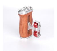 Mango lateral de madera para jaula de cámara (un mango para ambos lados), interfaz universal de tornillo de 1/4 pulgadas con ajuste de 12-24 mm, base Arca-Swiss y soporte de zapata fría para monitor