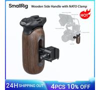 Mango lateral de madera SmallRig con abrazadera NATO para jaulas o placas de montaje con riel NATO, hasta 15 kg/33,1 lb con zapata fría -5239 Handle 5239