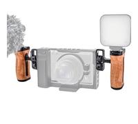 Mango lateral para cámara réflex digital Sony, agarre de palisandro de aleación de aluminio con soporte de zapata fría, diseño ergonómico portátil para hacer películas