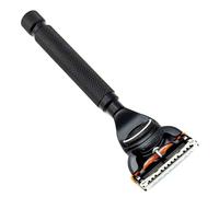 Mango para maquinilla de afeitar de 5 hojas Parker, compatible con cartuchos Gillette® Fusion® - Mango metálico con peso y agarre texturizado para un afeitado suave y sin tirones | Regalo de lujo para