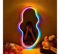 Mango RGB Espejo de señal de neón Decoración del hogar Iluminación de arte de pared para la boda Dormitorio Sala de estar Vestidor Decoraciones de fiesta Alimentado por USB