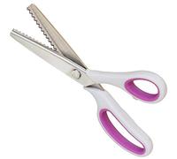 Mango suave Tijeras rosadas de mano derecha e izquierda,Tijeras zig Zag Tela,Tijeras de Costura,Tijera Dentada para Tela,Tijeras dentadas