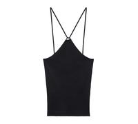 MANGO Top de punto 'ANGELINA' negro L EUR