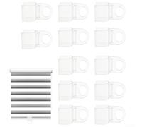 Mango transparente en forma de U para persiana, 12 clips de elevación de cortina inalámbricos para dormitorio, sala de estar, reemplazo de parasol