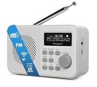 MANGOKIT MD2-Plus Radio Dab/Dab+/FM portátil - Bluetooth, 40 presintonías, Pantalla LCD Grande, Funcionamiento con Red o Pilas, Toma de Auriculares, Radio compacta para mesilla o Cocina