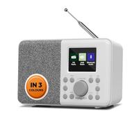 MangoKit MD3 Dab/Dab+ y FM Radio Digital portátil, Altavoz Bluetooth, Auriculares, 40 Estaciones preestablecidas, Alarmas y Reloj, Temporizador de repetición, Pantalla a Color - Gris Piedra