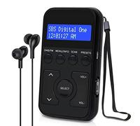 MangoKit MP1 Radio Portátil Pequeña Dab/Dab+ y FM,Mini Radio de Bolsillo Digital Batería Recargable con Auriculares,Botones bloqueables,batería o Red alimentada,20 Estaciones preestablecidas (Negro)