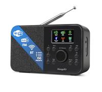 MangoKit SR-L Radio Dab Portátil con Bluetooth - Dab/Dab+, FM & Radio por Internet, 150 Presintonías, Radio Despertador, Radio de Cocina Compacta con Pantalla en Color, Red o Pilas-Negro