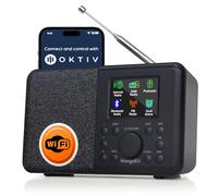 Mangokit SR10 Internet Radio con WiFi, Dab+ Radio Digital,Reproductor de podcasts,FM,Altavoz Bluetooth,de Cocina Dab,batería,Pantalla de Color,alarmas duales-Negras