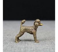 MANGOUSONG Decoración del hogar de latón, 4,5 x 4 x 1,9 cm, de cobre puro, estatua de perro Feng Shui, adorno de bronce de caniche de pie, decoración de escritorio de la suerte