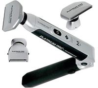 Mangroomer Platinum Pro - Maquinilla de afeitar para la espalda con 3 cabezales amortiguadores flexibles, bisagras de flexión, mango extralargo y funda de regalo, gen. 8, juego de 4 piezas