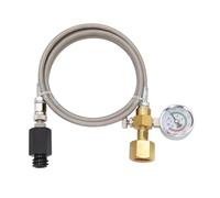 Manguera adaptadora de CO2 trenzada de acero inoxidable con manómetro, rosca G5/8 para máquinas de agua con gas y soda