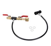 Manguera adaptadora de recarga de cilindro de refresco de CO2, rosca grande para tanque de CO2 TR21-4 europeo, W21.8-14 Kit de conector de estación de recarga de CO2 Válvula dual ((W21.8-14 hilo