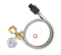 Manguera adaptadora de tanque, CGA320 de acero inoxidable con manómetro grande para máquina de refrescos, kit de cilindro de conexión de repuesto mejorado