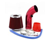 Manguera Admisión Aire Kit De Tubo De Admisión De Aire Frío Para Turbo De 76 Mm Para Carreras De Coches De Aluminio Con Filtro De Aire Cónico Y Accesorios De Entrada.(Rojo)